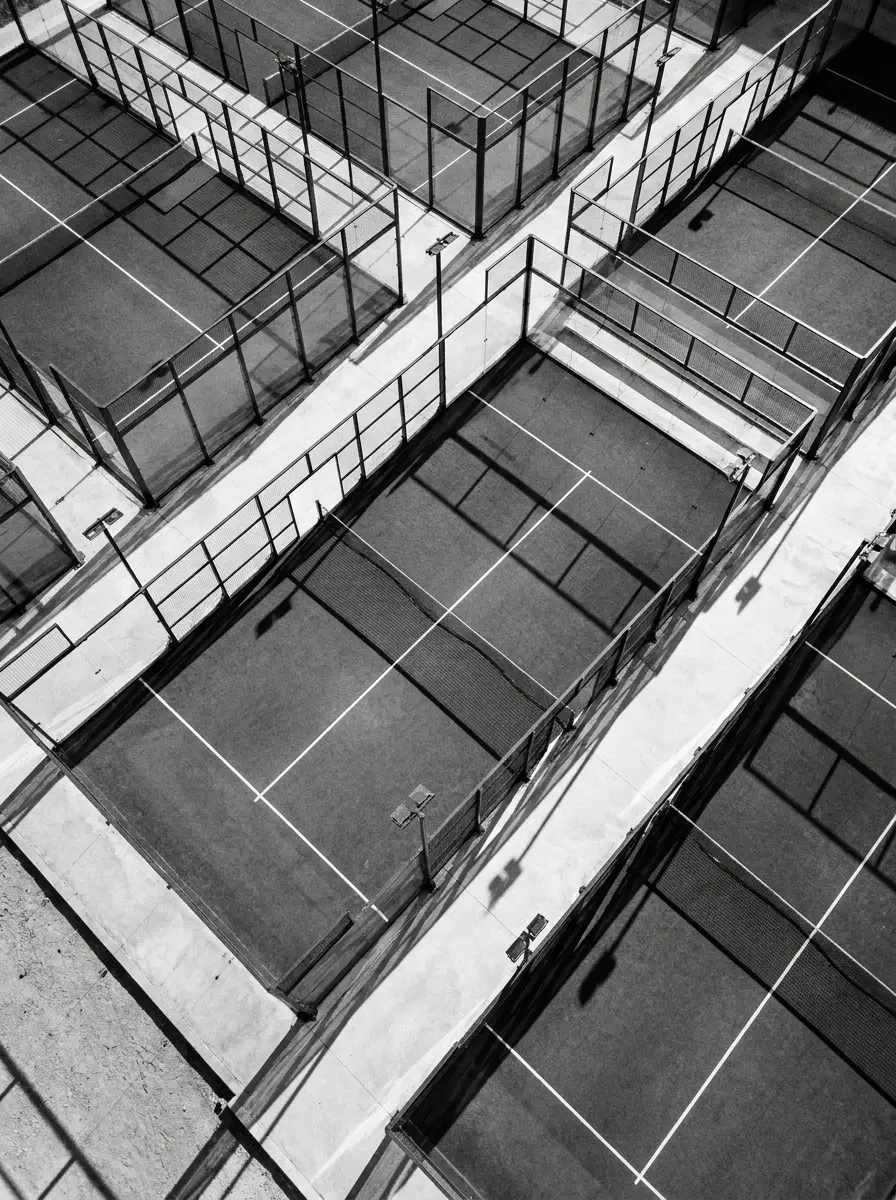 Aerial view of padel courts at a club